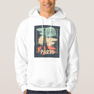 Paristypografi: abstrakt Eiffel poster. Hoodie