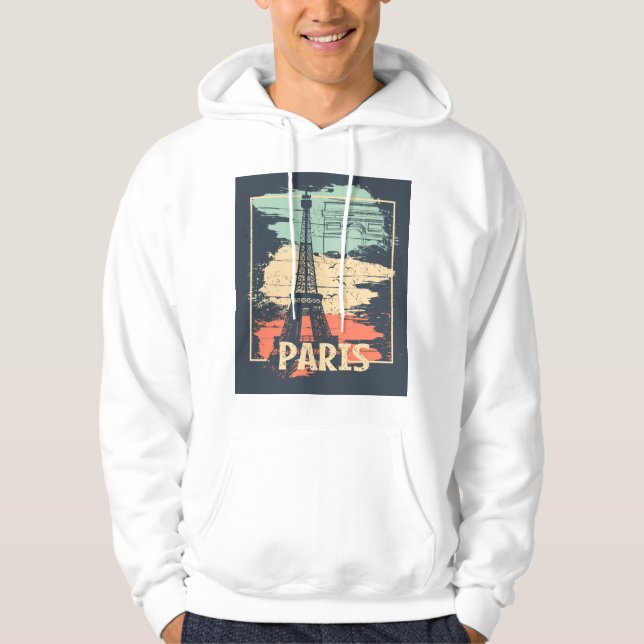 Paristypografi: abstrakt Eiffel poster. Hoodie (Framsida)