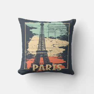 Paristypografi: abstrakt Eiffel poster. Kudde