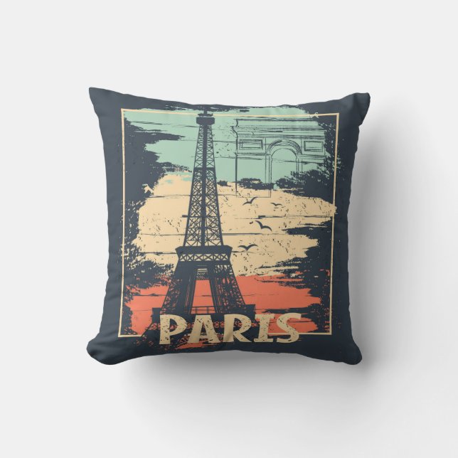 Paristypografi: abstrakt Eiffel poster. Kudde (Framsida)