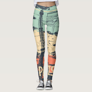 Paristypografi: abstrakt Eiffel poster. Leggings