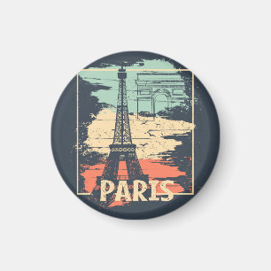 Paristypografi: abstrakt Eiffel poster. Magnet