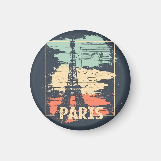 Paristypografi: abstrakt Eiffel poster. Magnet (Framsidan)