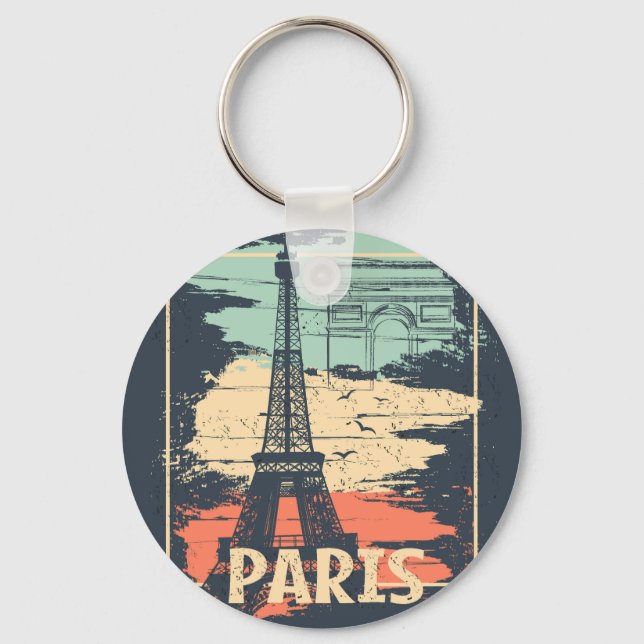 Paristypografi: abstrakt Eiffel poster. Nyckelring (Framsida)