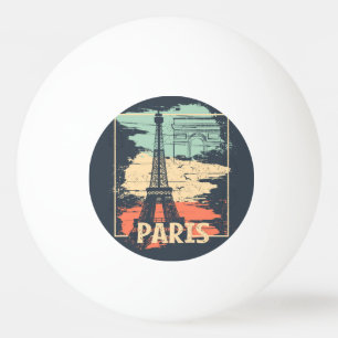 Paristypografi: abstrakt Eiffel poster. Pingisboll