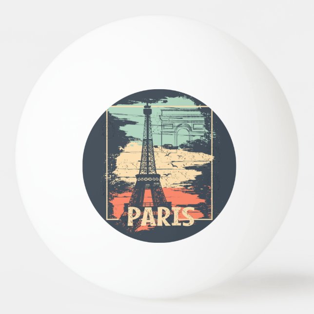 Paristypografi: abstrakt Eiffel poster. Pingisboll (Framsidan)