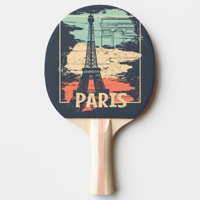 Paristypografi: abstrakt Eiffel poster. Pingisracket (Framsidan)