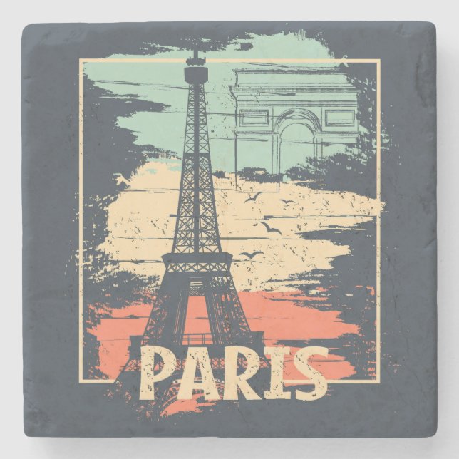 Paristypografi: abstrakt Eiffel poster. Stenunderlägg (Framsidan)