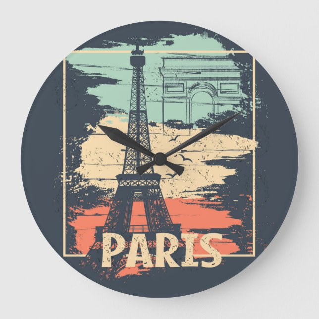 Paristypografi: abstrakt Eiffel poster. Stor Klocka (Framsida)