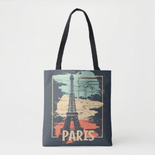 Paristypografi: abstrakt Eiffel poster. Tygkasse