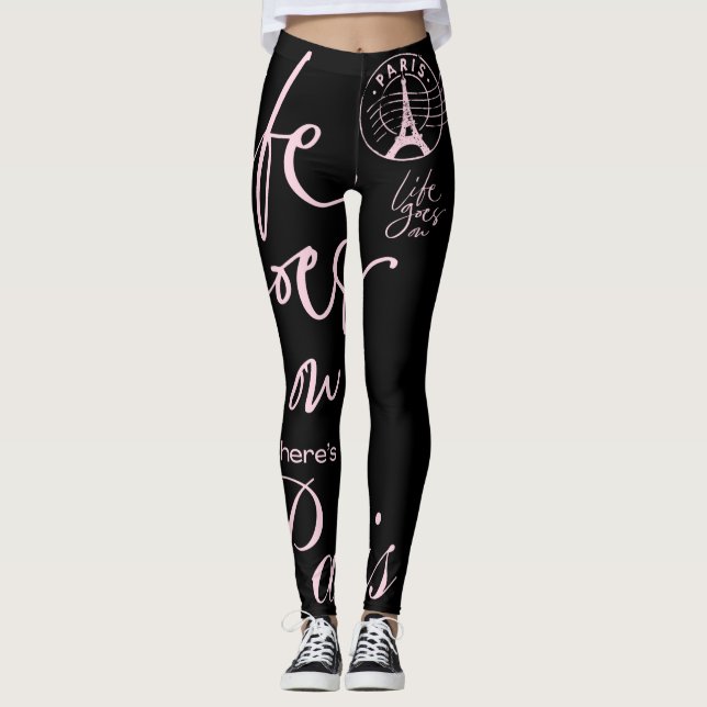 Paristypografi, mönster funky-reflektorer leggings (Framsida)