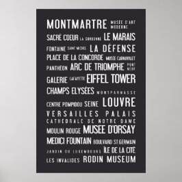 Paristypografisk poster, grått poster