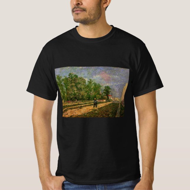 Parisvägen med bonde av Vincent van Gogh T Shirt (Framsida)