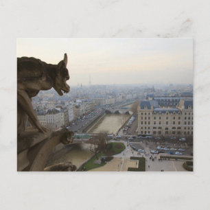 Parisvisning med Gargoyle Notre Dame De Paris Vykort