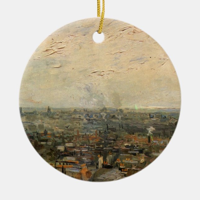 Parisvy från Montmartre av Vincent van Gogh Julgransprydnad Keramik (Framsidan)