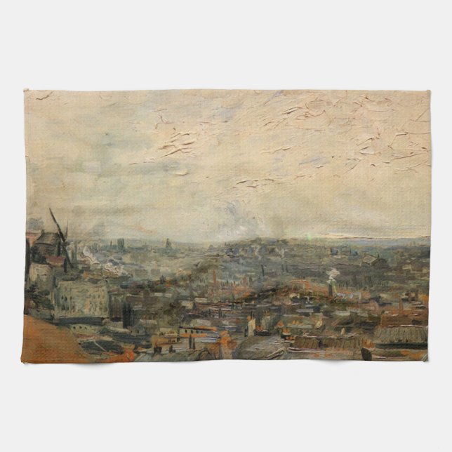 Parisvy från Montmartre av Vincent van Gogh Kökshandduk (Horisontell)