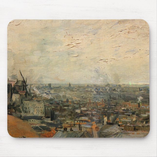 Parisvy från Montmartre av Vincent van Gogh Musmatta (Framsidan)