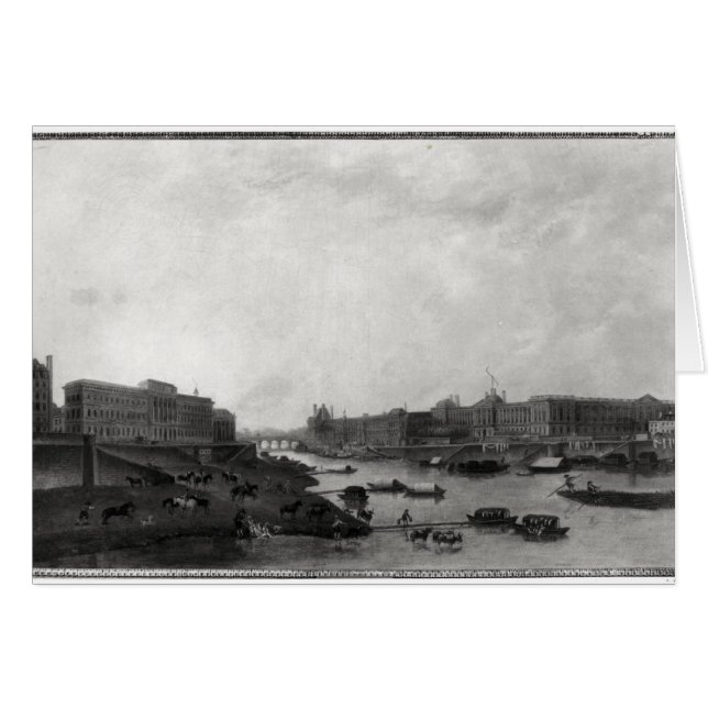 Parisvy från Pont-Neuf, c.1800 Hälsningskort (Framsidan Horizontal)