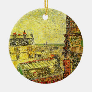 Parisvy från Vincents rum av Vincent van Gogh Julgransprydnad Keramik