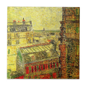 Parisvy från Vincents rum av Vincent van Gogh Kakelplatta