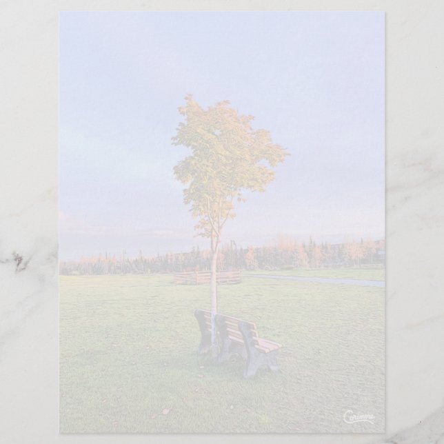 Park Bench - 8,5 tum x 11 tum Stationery Lakan (Framsida)