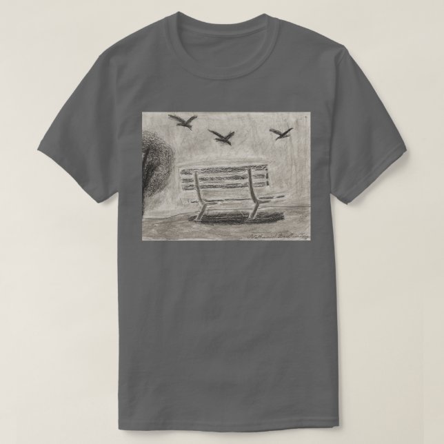 Park Bench Charcol T Shirt (Design framsida)
