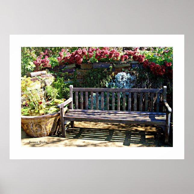 Park Bench Garden Poster (Framsidan)
