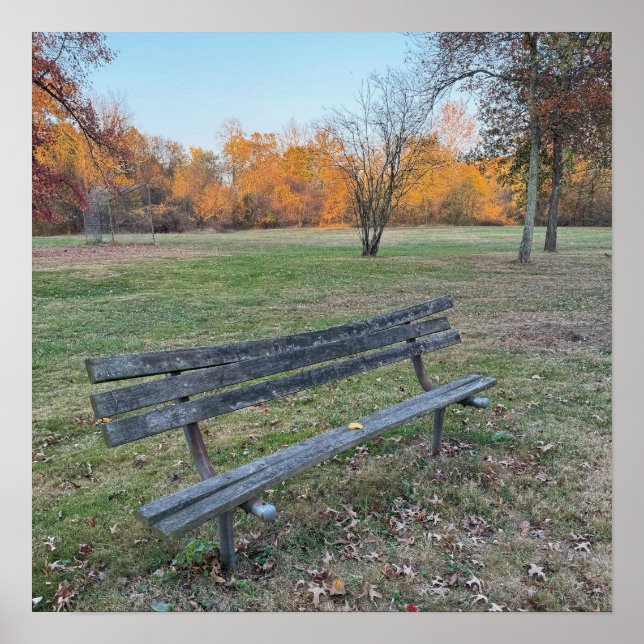 Park Bench in Autumn Poster (Framsidan)