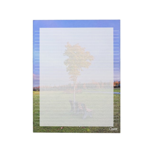 Park Bench Lining - 11 tum x 8,5 tum Anteckningsbl Anteckningsblock (Roterad)