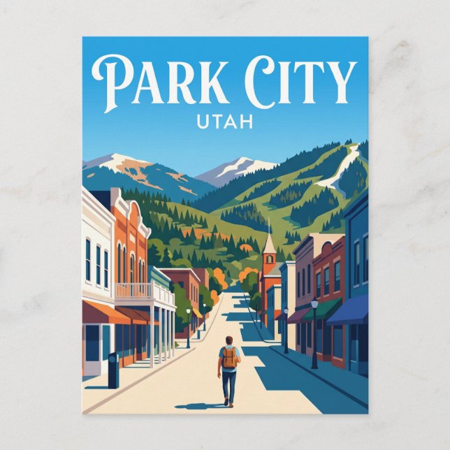 Park City Huvudgatan USA Vykort (Framsida)