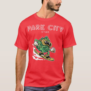 Park City North Utah Funny Snowboarding Beer Skutt T Shirt