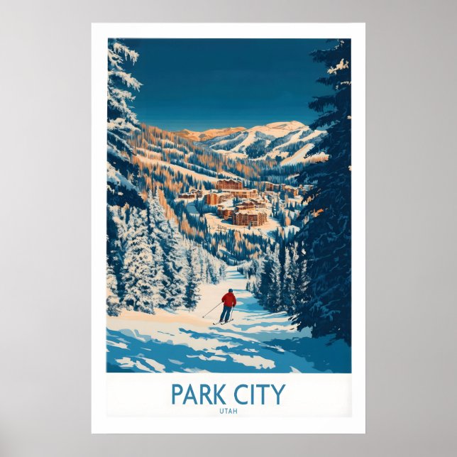 Park City Print Utah Skidning 1 Poster (Framsidan)