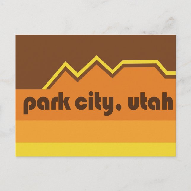 Park City Retro Brown Rand vykort (Framsida)