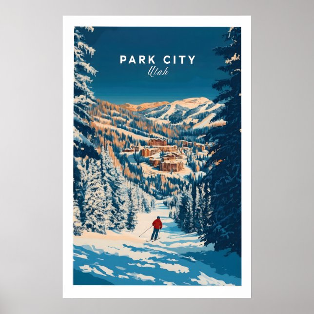 Park City Ski Art Print 1 Poster (Framsidan)