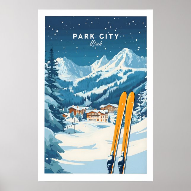 Park City Ski Väggkonsttryck Utah 1 Poster (Framsidan)
