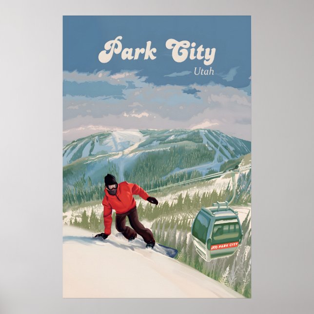 Park City Snowboard Travelaffisch Poster (Framsidan)