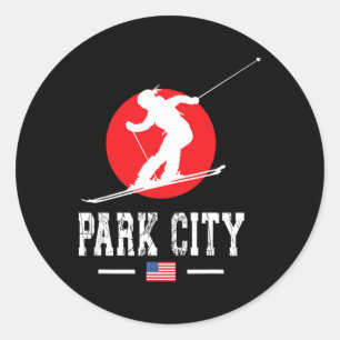 Park City Usa Ski Resort Rocky mountains American Runt Klistermärke