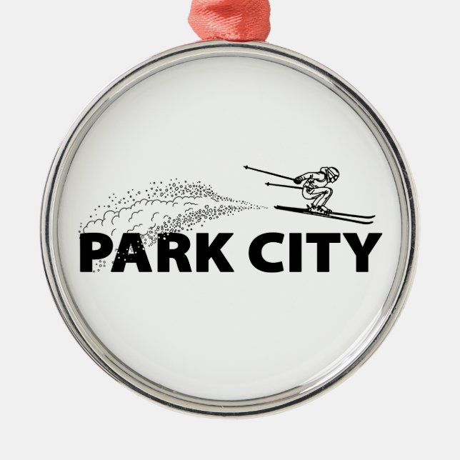 Park City Utah Backhoppare Julgransprydnad Metall (Framsidan)
