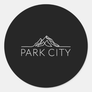 Park City Utah Berg Skidåkning Snowboard Runt Klistermärke