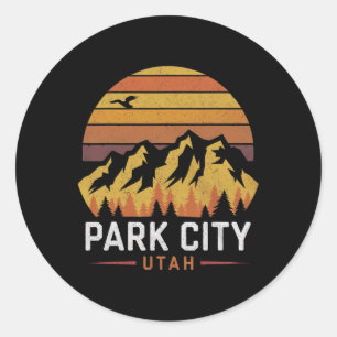 Park City Utah Berg Skidåkning Vandring Campingres Runt Klistermärke