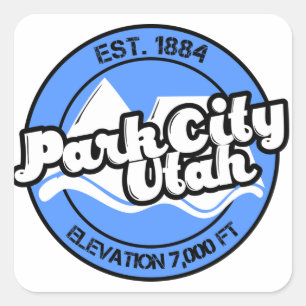 Park City Utah Blue Mountains Circle Sticker Fyrkantigt Klistermärke
