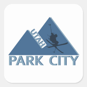 Park City Utah Fyrkantigt Klistermärke