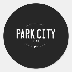 Park City Utah Graphic Distress Vintage Snowboar Runt Klistermärke