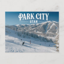 Park City Utah Kul Skidåkning Snöiga Berg