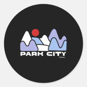 Park City Utah Mountain Hiking Skiing Winter Sport Runt Klistermärke