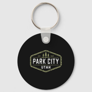Park City Utah Mountain Skiing Snowboarding Design Nyckelring