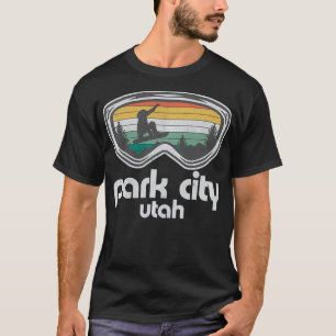 Park City Utah Mountain Snowboard Retro Snowboardi T Shirt