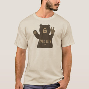 Park City Utah Peace Bear T Shirt