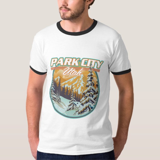 Park City Utah Reslogotyp T Shirt (Framsida)