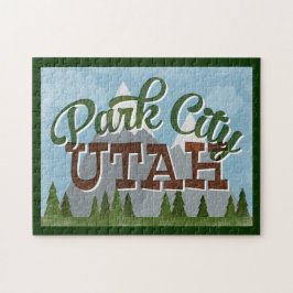 Park City Utah Roligt Retro Snowy Mountains Pussel